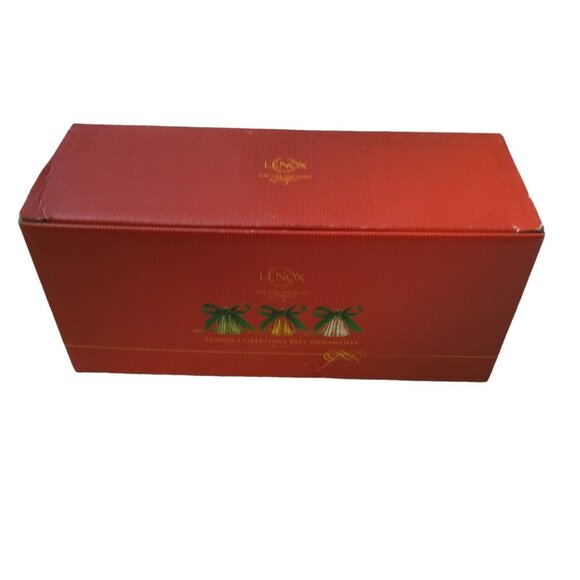 Lenox Other - Lenox Seasons Greetings 3 Bell Ornaments In Box Christmas Holiday CB3